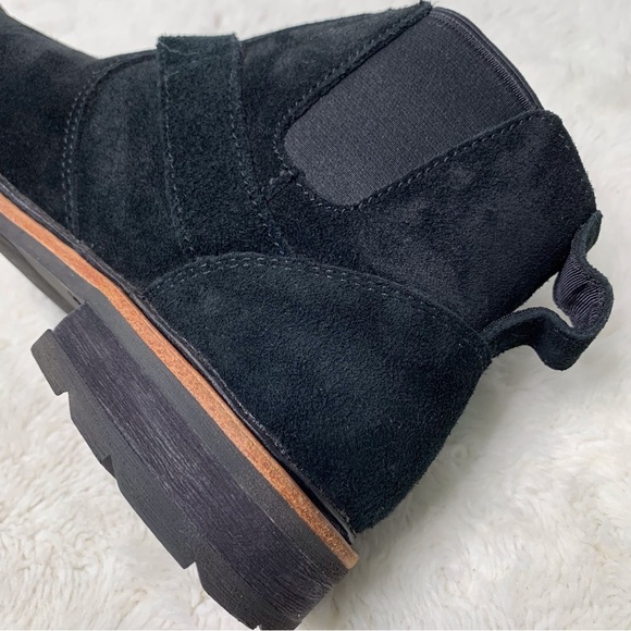 L.L. Bean 503167 Women's Black Old Port Suede Leather Ankle Boots Size 8 - Picture 5 of 16